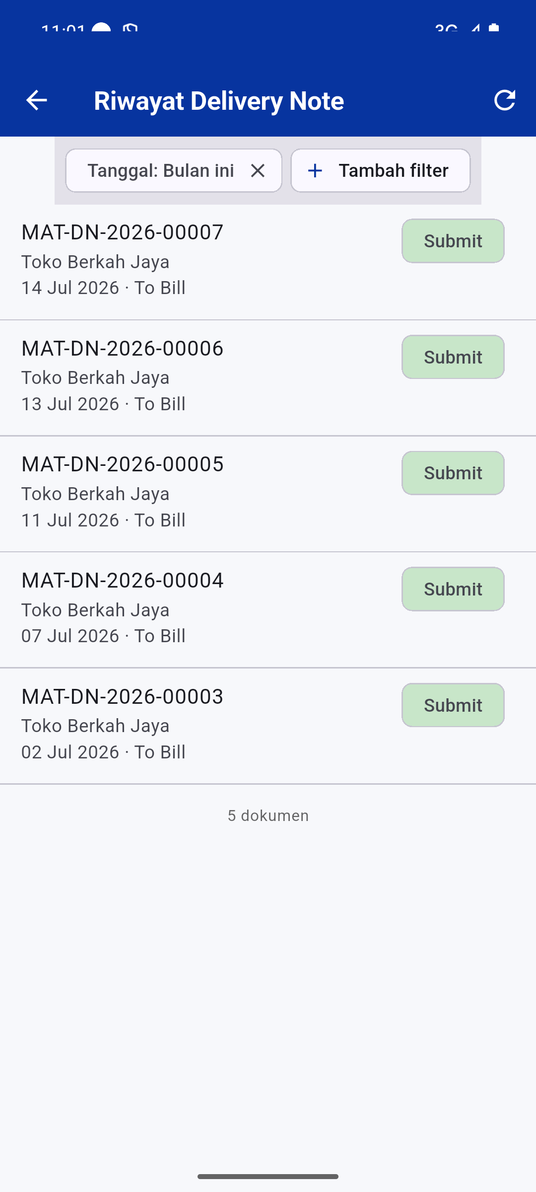 21 riwayat - PT Digital Asia Solusindo - Warehouse Management System